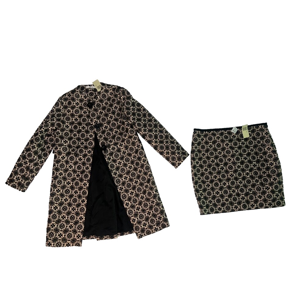 NWT Max Studio Brocade Skirt Suit Set XS Jacket 12 Skirt Floral Neiman Marcus
